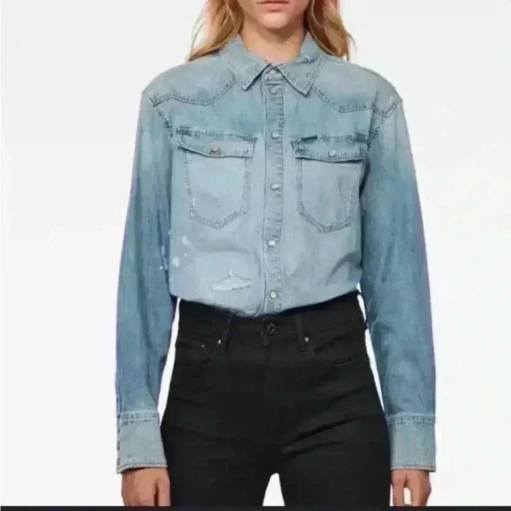 Bloggers fav RAW western denim relaxed shirt XS